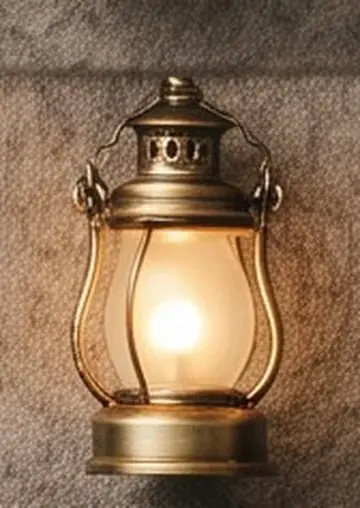 A glowing brass lantern.