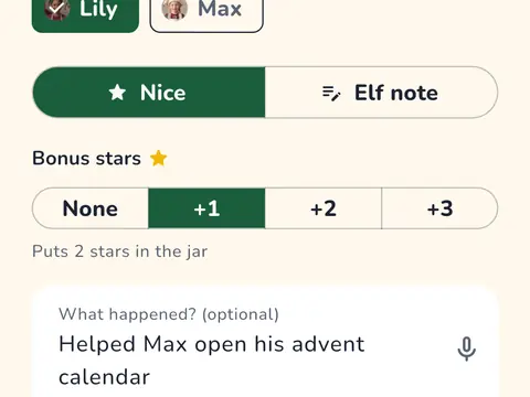 Bonus stars in the app: None, +1, +2 or +3.
